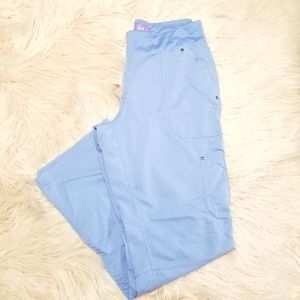 Blue Healing Hands Yoga Scrub Pants- Medium